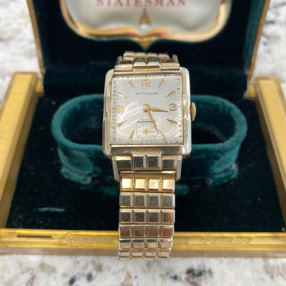 Wittnauer Revue exquisite 10k Gold Filled Mechanical men’s Swiss Watch in Case